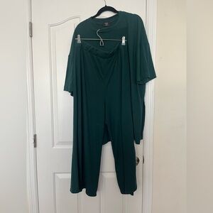 Dressed in LALA green ribbed playsuit